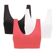 Sports Bars for Women, 3-Pack Women Sports Bra Without Wire Free Support Yoga Running Vest Underwears 3 Pcs, Back Support Bras for Women Posture 50% Clearance Off